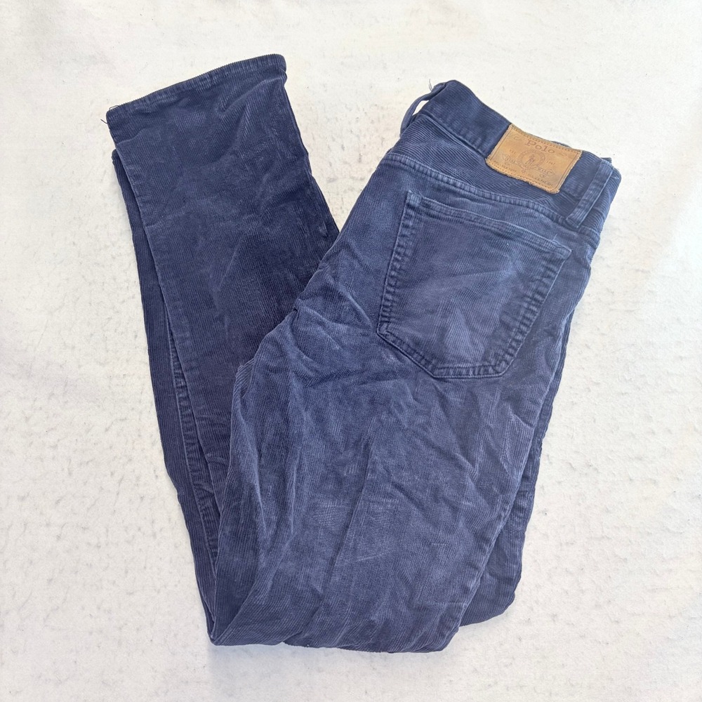 Polo Ralph Lauren Corduroy Pants Mens 32x32 Blue Slim Fit Stretch